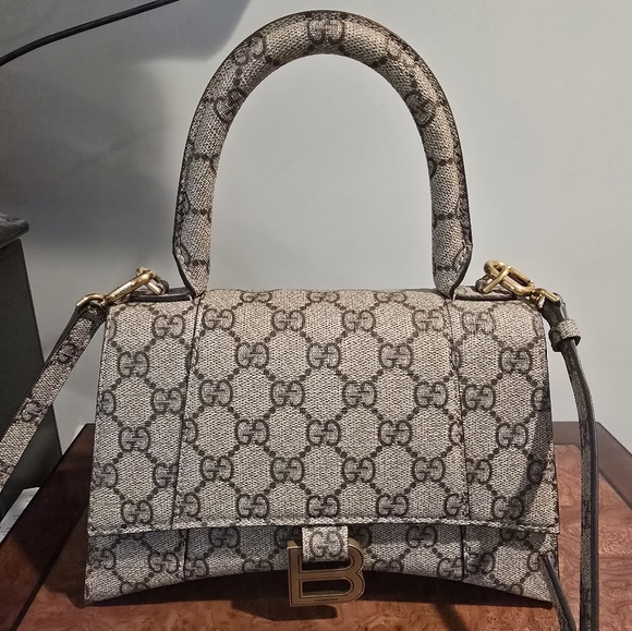 Gucci X Balenciaga Small Cream Shoulder Bag with Monogram Pattern Sold - Picture 1 of 8